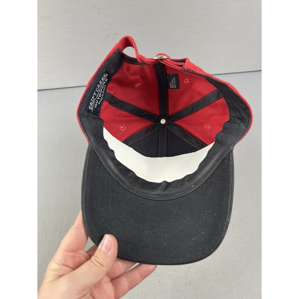Talkeetna Alaska Hat Cap Strap Red Black Drift Creek Outdoors Moose Men NWOT - Picture 9 of 13